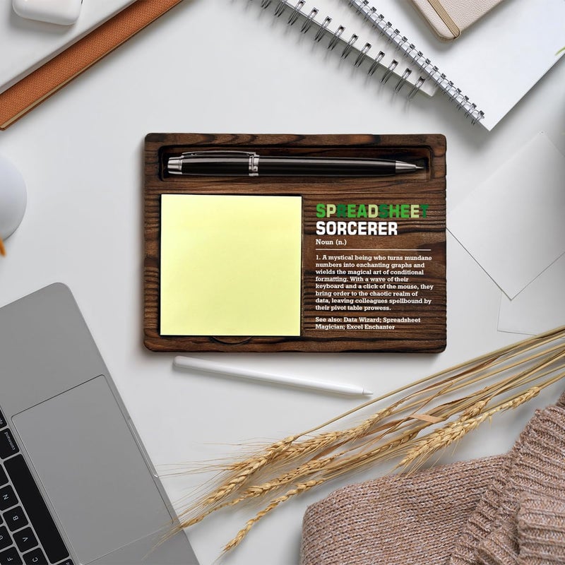 QODMGD Funny Office Gifts for Accountant Data Analysts Spreadsheet Sorcerer Sticky Note Holder for Office Cubicle Desk Decor - Image 5
